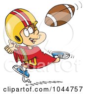 Cartoon Boy Catching A Football
