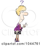 Royalty Free RF Clip Art Illustration Of A Cartoon Reminder String On A Forgetful Womans Finger by toonaday