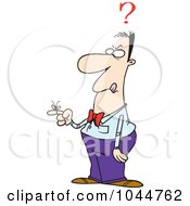 Royalty Free RF Clip Art Illustration Of A Cartoon Reminder String On A Forgetful Guys Finger by toonaday