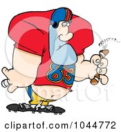 Royalty Free RF Clip Art Illustration Of A Cartoon Football Player Popping A Ball by toonaday