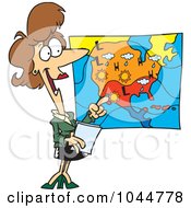 Cartoon Weather Girl Reading The Forecast