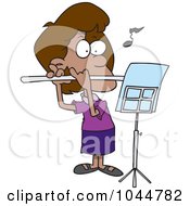 Royalty Free RF Clip Art Illustration Of A Cartoon Flautist Girl by toonaday