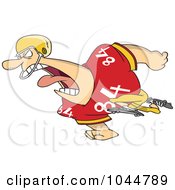 Poster, Art Print Of Cartoon Running Football Player