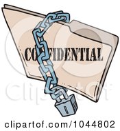 Poster, Art Print Of Cartoon Chain And Lock Over A Confidential Folder