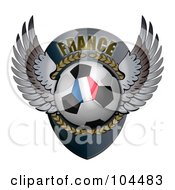Winged French Soccer Ball Crest