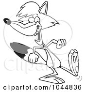Royalty Free RF Clip Art Illustration Of A Cartoon Walking Fox