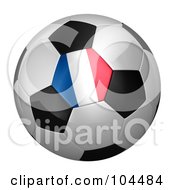 Poster, Art Print Of 3d French Flag On A Traditional Soccer Ball