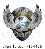 Poster, Art Print Of Winged Greece Soccer Ball Crest