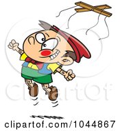 Cartoon Free Wooden Puppet Boy Jumping