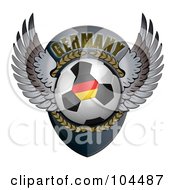 Winged German Soccer Ball Crest