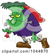 Poster, Art Print Of Cartoon Frankenstein Carrying A Bag And Bone