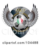Winged Italy Soccer Ball Crest