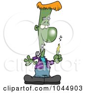 Poster, Art Print Of Cartoon Frankenstein With A Burning Finger