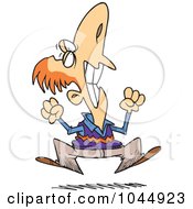 Royalty Free RF Clip Art Illustration Of A Cartoon Frustrated Man Jumping by toonaday