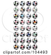 Poster, Art Print Of Digital Collage Of 32 2010 Fifa World Cup Soccer Balls