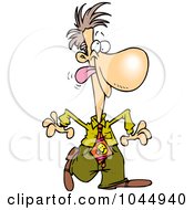 Poster, Art Print Of Cartoon Silly Businessman Walking