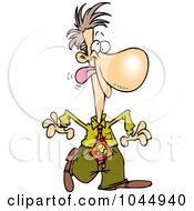 Royalty Free RF Clip Art Illustration Of A Cartoon Silly Businessman Walking by toonaday