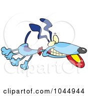 Cartoon Leaping Dog Catching A Frisbee