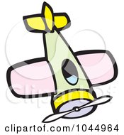 Royalty Free RF Clipart Illustration Of A Cartoon Plane by xunantunich