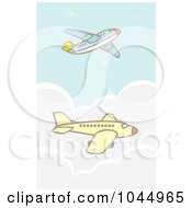 Poster, Art Print Of Two Commercial Airliners In Flight