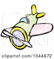 Poster, Art Print Of Cartoon Airplane