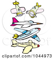 Poster, Art Print Of Digital Collage Of Airplanes And A Jet