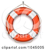 Poster, Art Print Of 3d Rope And Life Buoy
