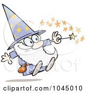 Royalty Free RF Clip Art Illustration Of A Happy Little Wizard Using His Magic Wand by gnurf #COLLC1045010-0050