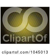 Royalty Free RF Clip Art Illustration Of A 3d Yellow Honeycomb Grid Background by oboy