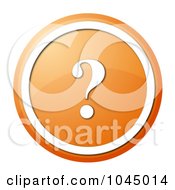 Poster, Art Print Of Round Orange And White Question Mark Icon Button