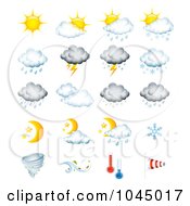 Royalty Free RF Clip Art Illustration Of A Digital Collage Of Weather Forecast Icons