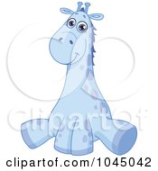 Royalty Free RF Clip Art Illustration Of A Cute Blue Baby Giraffe