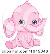 Royalty Free RF Clip Art Illustration Of A Cute Pink Baby Elephant by yayayoyo #COLLC1045046-0157