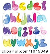 Poster, Art Print Of Digital Collage Of Colorful Lowercase Alphabet Letters
