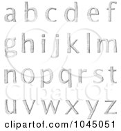 Poster, Art Print Of Digital Collage Of Sketched Lowercase Alphabet Letters