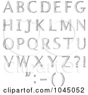 Poster, Art Print Of Digital Collage Of Sketched Capital Alphabet Letters