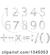 Poster, Art Print Of Digital Collage Of Sketched Numbers