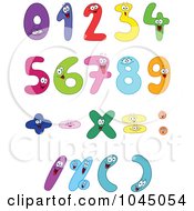 Royalty Free RF Clip Art Illustration Of A Digital Collage Of Colorful Number Characters