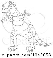 Poster, Art Print Of Coloring Page Outline Of A Cute Tyrannosaurus Rex