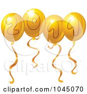 Poster, Art Print Of Golden 2011 New Year Balloons