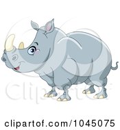Poster, Art Print Of Big Rhino In Profile