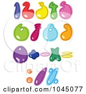 Royalty Free RF Clip Art Illustration Of A Digital Collage Of Colorful Numbers