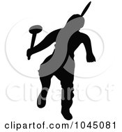 Royalty Free RF Clip Art Illustration Of A Black Silhouetted Native American 1
