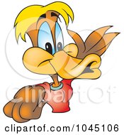 Royalty Free RF Clip Art Illustration Of A Presenting Duck
