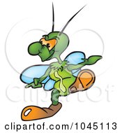 Royalty Free RF Clip Art Illustration Of A Bug Pointing And Stepping