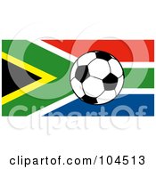 South African Flag With A Soccer Ball