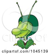 Royalty Free RF Clip Art Illustration Of A Green Bug Relaxing
