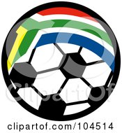 Poster, Art Print Of South African Flag Pattern On A Soccer Ball