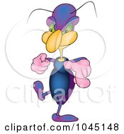 Royalty Free RF Clip Art Illustration Of A Walking And Pointing Bug