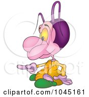 Royalty Free RF Clip Art Illustration Of A Pink Bug Pointing